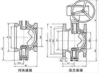 手动V型球阀 结构图